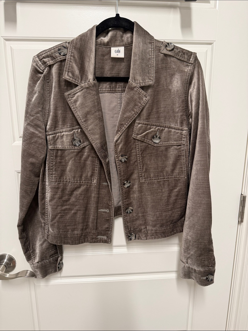 CAbi Taupe-Brown Corduroy Utility Jacket